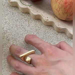Adjustable Gold Geometric Ring